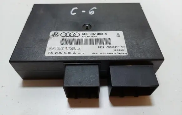 Audi A6 S6 C6 4F Tow bar trailer control unit/module 4E0907383A