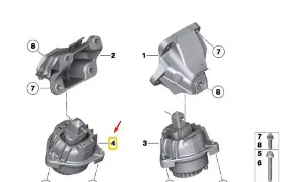 BMW 7 F01 F02 F03 F04 Engine mount bracket 22116796548