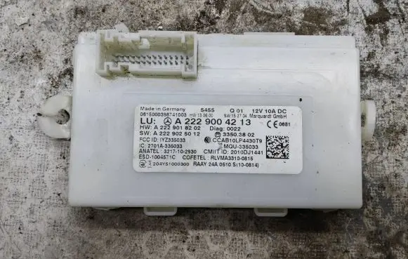 Mercedes-Benz C W205 Keyless (KESSY) go control unit/module A2229004213 A2229025012