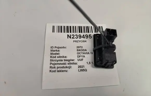 Skoda Octavia Mk4 Tailgate/boot open switch button 3C0959831A