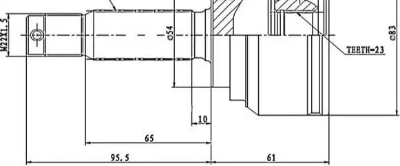 Mitsubishi Eclipse Driveshaft outer CV joint J2825004