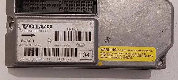 Volvo V70 Airbag control unit/module 8646434 0285001254 000301058204