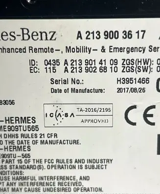 Mercedes-Benz GLC X253 C253 Bluetooth control unit module A2139003617 A2139014109