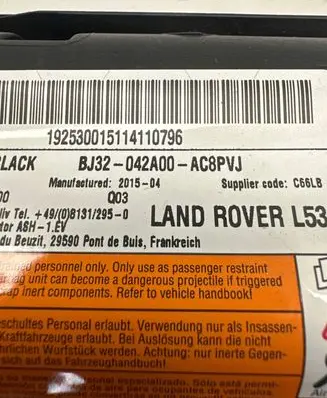 Land Rover Discovery Sport Knee airbag Bj32042a00ac8pvj 201504