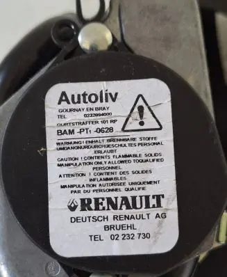 Renault Zoe Front seatbelt 02232730 0232894000 T1062