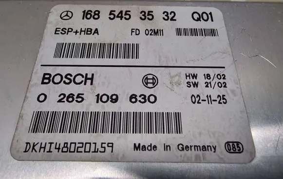 Mercedes-Benz A W168 ESP (stability system) control unit 1685453532 0265109630