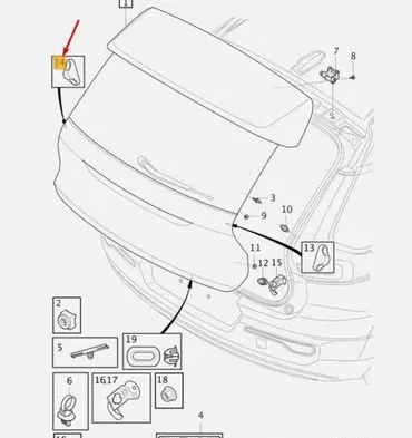 Volvo XC40 Tailgate/trunk/boot lid buffer 31457831