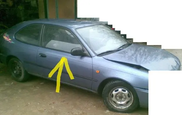 Toyota Corolla E100 Front door window/glass (coupe) 