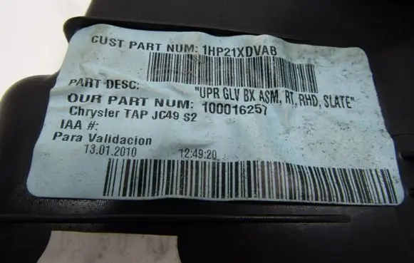 Dodge Journey Glove box 100016257