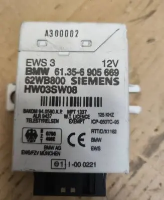 BMW 3 E46 Immobilizer control unit/module 61356905669 62WB800 A300002
