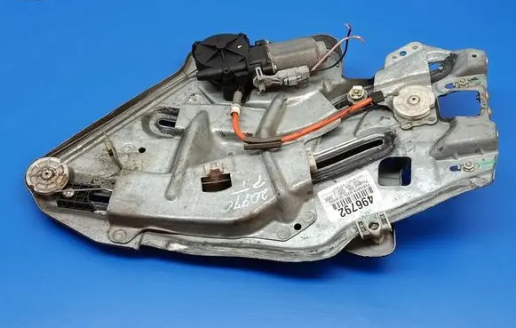 Rear door window regulator with motor