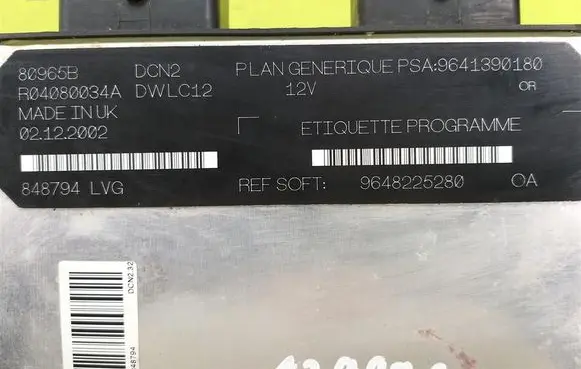Citroen Berlingo Engine control unit/module 9648225280