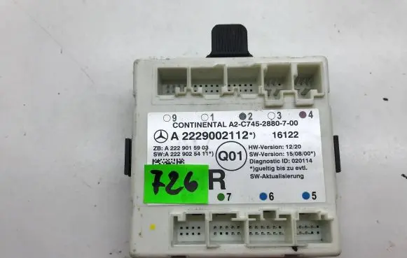 Mercedes-Benz S W222 Door control unit/module A2229002112 A2229015903 7452880700