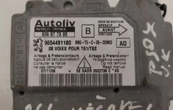 Peugeot 307 Airbag control unit/module 606877300 9654491180