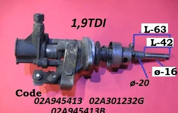 Seat Toledo I (1L) Gear selector/shifter in gearbox 02A945413C 02A301232G