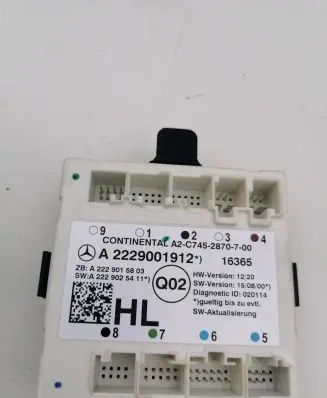 Mercedes-Benz C W205 Door control unit/module A2229001912 A2229015803 7452870700