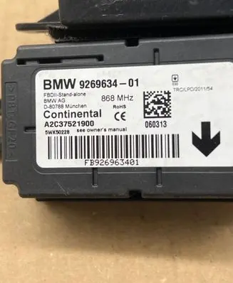 BMW 4 F32 F33 Alarm control unit/module 9269634 A2C37521900