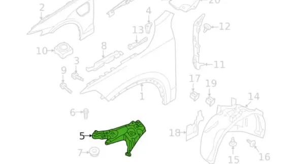 Volvo V60 Fender mounting bracket 32288931