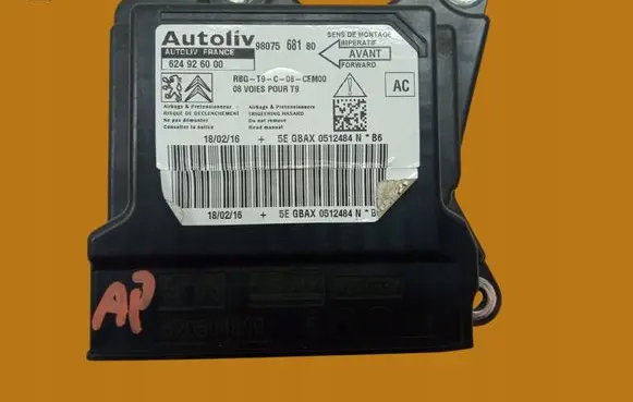 Peugeot 308 Airbag control unit/module 9807568180