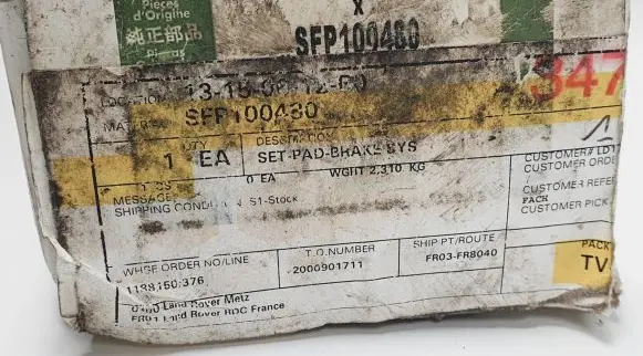 Rover Land Rover Brake pads (front) SFP100480