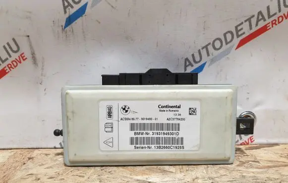 BMW 6 F12 F13 Airbag control unit/module 9319493 7911607
