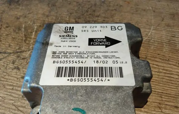 Opel Zafira A Airbag control unit/module 09229303BG