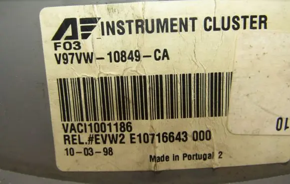 Ford Galaxy Speedometer (instrument cluster) v97vw10849ca