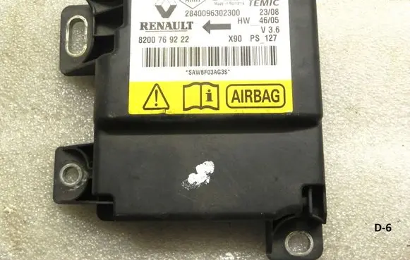 Dacia Sandero Airbag control unit/module 6001551009 8201163278