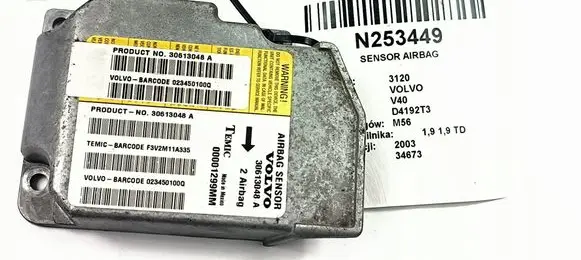 Volvo S40, V40 Airbag control unit/module 30613048A