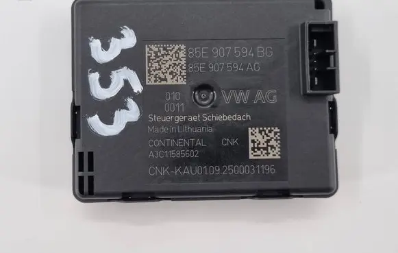 Audi A5 Sunroof control unit/module 85E907594BG 85E907594AG