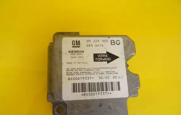 Opel Zafira A Airbag control unit/module 09229303BG 09229303