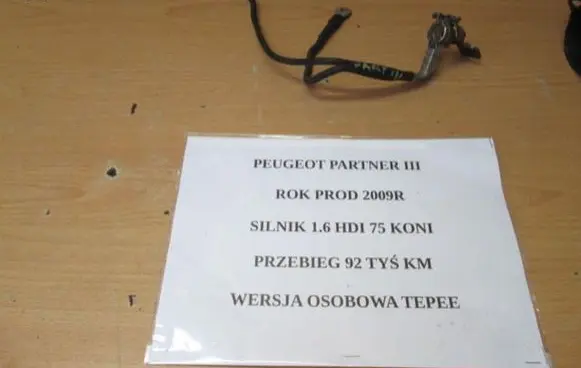 Peugeot Partner Positive cable (battery)