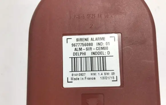 Citroen C4 Grand Picasso Alarm system siren 9677756080