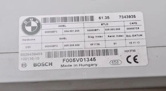 BMW 3 F30 F35 F31 Tailgate sensor 7343935