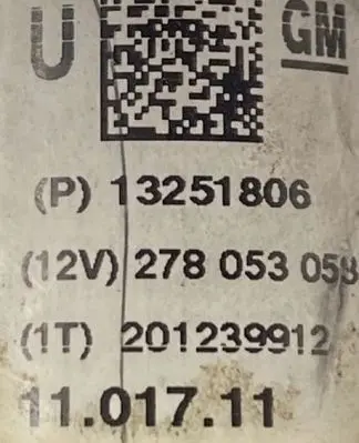 Opel Astra J Steering wheel axle 13251806