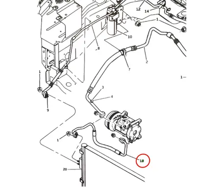 Chrysler Voyager Air conditioning (A/C) pipe/hose 05005221AD 05005221AB 05005221AC