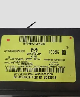 Mazda 6 Bluetooth control unit module GDK666DHX 1977080