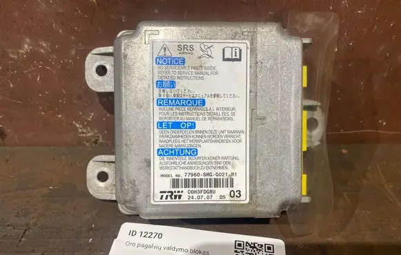 Honda Civic Airbag control unit/module 77960smgg021m1