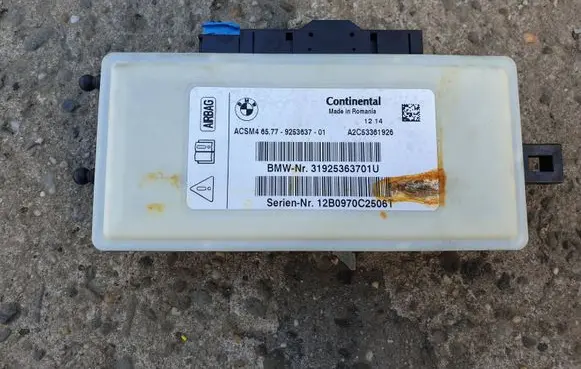BMW 5 F10 F11 Airbag control unit/module 9253637 31925363701U 12B0970C2506T