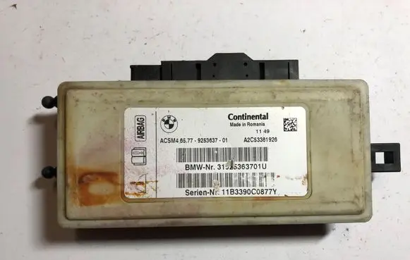 BMW 5 F10 F11 Airbag control unit/module 9253637 65779253637 A2C53361926
