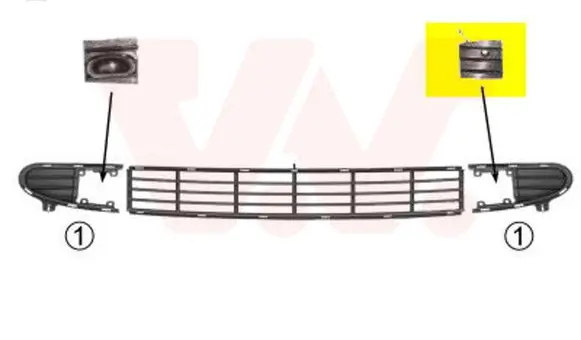 Volkswagen Sharan Front tow hook cap/cover 7M0854703B
