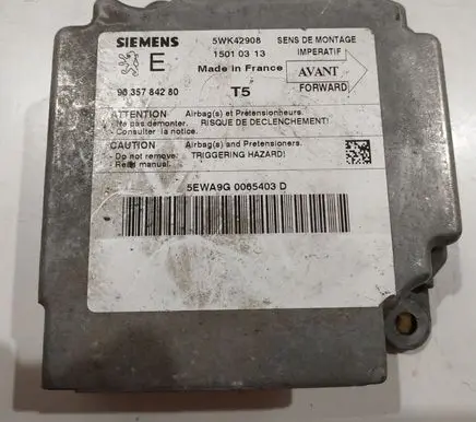 Peugeot 307 Airbag control unit/module 9635784280 5WK42908