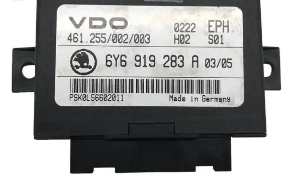 Skoda Fabia Mk1 (6Y) Parking PDC control unit/module 6Y6919283A PSK0L56602011 461255002003