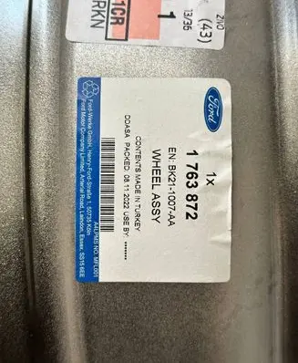 Ford Transit Custom R15 steel rim 1763872 BK211007AA