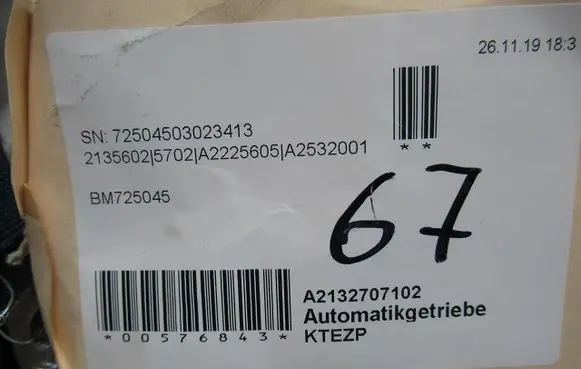 Mercedes-Benz X-class W470 Automatic gearbox 72504503023413-KG