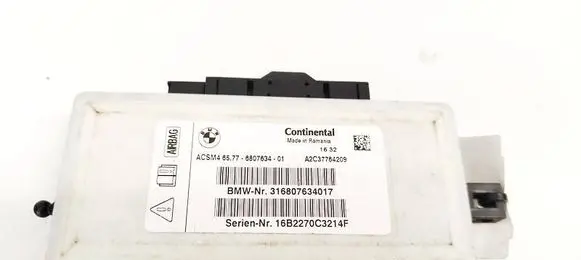 BMW 5 GT F07 Airbag control unit/module 6577680763401 16B2640C2397D