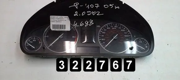 Peugeot 407 Speedometer (instrument cluster) 9658137380