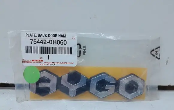 Toyota Aygo AB40 Rear loading door model letters 754420H060