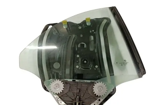 Rear door window regulator with motor