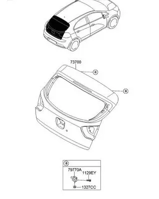 KIA Rio Tailgate/trunk/boot hinge 797701J000